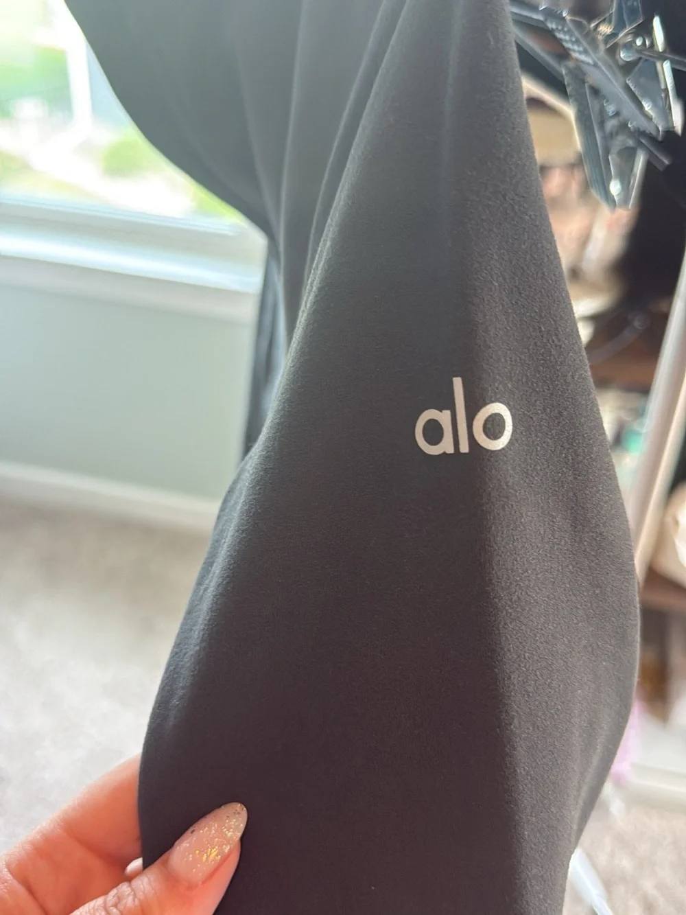 Alo Small Alosoft 1/2 Zip Rapid Pullover in Gray